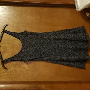 NWOT Sleeveless Black Mini White Dots Flare Dress Size 6
